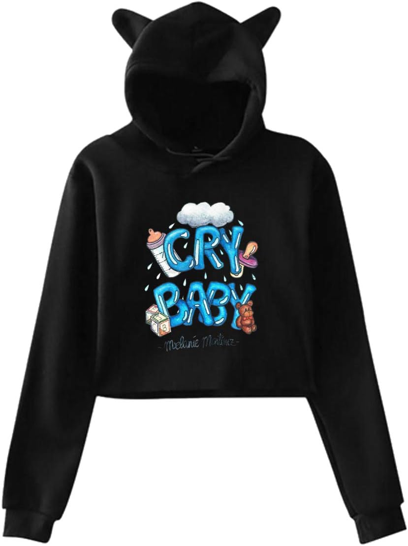 Women Melanie Martinez Cry Baby Long Sleeves Cat Ear Hoodie Sweater Gift