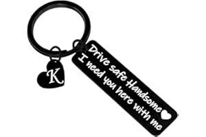 Nimteve Gifts For Men Drive Safe Handsome Mens Gifts For Him Dad Husband Boyfriend Gifts Initial Drive Safe Keychain