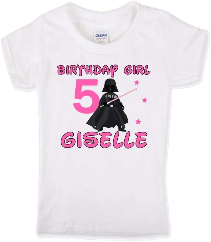 Darth Vader Birthday Shirt Girls Pink and Black