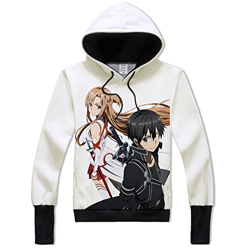 Anime Sword Art Online Kirito Asuna Yuuki Costume Hoodie Hoody Women Men