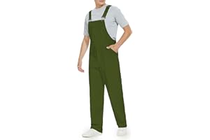 WORK IDEA Men's Bib Overalls,Men's Overalls Workwear Lightweight with Adjustable Straps and Pockets