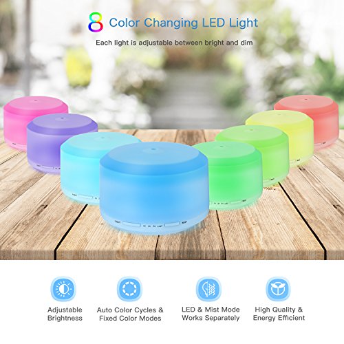 Neloodony Essential Oil Diffuser, 450ml Aromatherapy Diffusers for