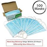 Disposable Face Mask (3-Ply) with Earloop, Great for Virus Protection and Personal Health (100 Masks / 2 Boxes, BLUE)