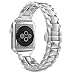 Seinit Stainless Steel Watch Band Replacement Strap Compatible with Apple Watch Series 6/5/4/3/2/1 40mm/38mm, Silver
