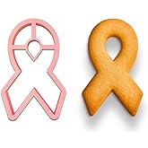 Pink Awareness Ribbon Cookie Cutter - 4.5x2.75 Inches, Perfect for Fundraisers and Charity Events