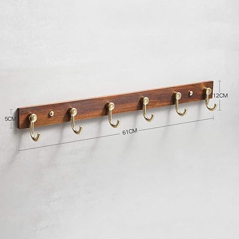 Amazon 強い ヘビーデューティ 壁フック装飾 ビンテージ 壁掛けフック 木製 ウォールハンガー かけ壁 耐久性のある 帽子の服のフック C 6フック フック オンライン通販