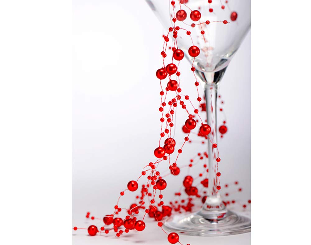 CLUB GREEN RED Pearl Bead Garland 2MT, 25 x 7 x 4 cm