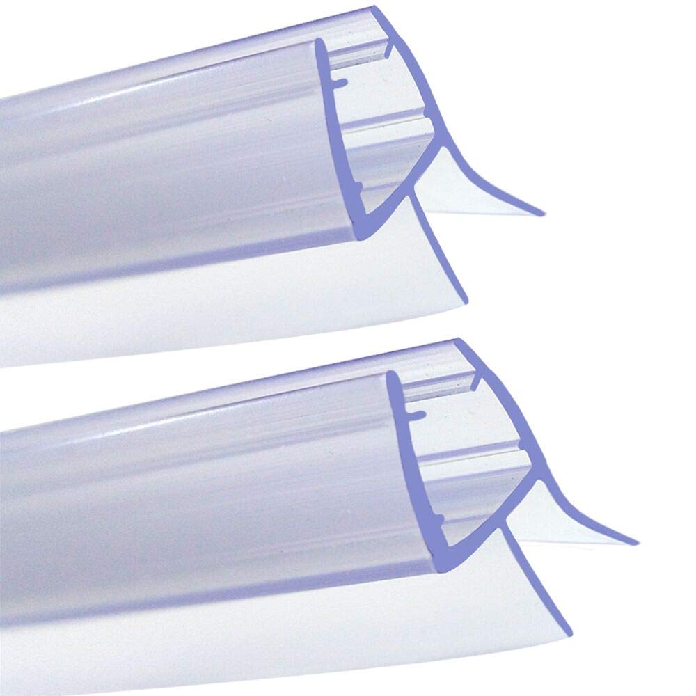 Shower Door Seal Strip, 2Pcs Shower Seal Strip Shower Glass Seal Strip 4-6mm Seal Strip for Shower Screen Seal Rubber Straight Glass Guard Bath Bottom Shower Door 100cm/1000mm