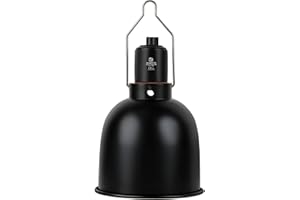 REPTI HOME Reptile Light Fixture, 5.5 inch Optical Reflection Deep Dome Heat Lamp Fixture, UVB Heat Basking Lamp Fixture for Amphibian Reptile Terrariums