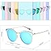 SojoS Fashion Polarized Sunglasses for Women UV400 Mirrored Lens SJ1057 With Silver Frame/Blue Mirrored Lens