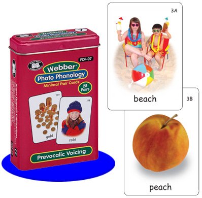 Super Duper Publications Webber Photo Phonology Prevocalic Voicing Minimal Pair Card Deck Educational Learning Resource for Children