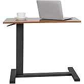 Wisfor Overbed Table, Bedside Sofa Side Table with Hidden Wheels Adjustable Height Hospital Bed Table Rolling Laptop Desk for