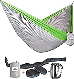 Hammock - Camping Double Hammock- Portable Parachute Nylon Hammock With Tree Straps & Alloy Carabiners For Backpacking Garden, Backyard,Hiking &Traveling