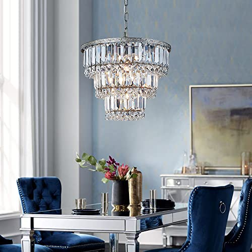 Saint Mossi Modern Crystal Chandelier with Lights and 3-Tier