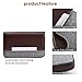 MaxGear Business Card Holder Leather Business Card Carrier Fashion Business Card Case Women Pocket Business Card Holders Wallet Business Card Cases Name Card Holder with Magnetic Shut, Coffee Brown