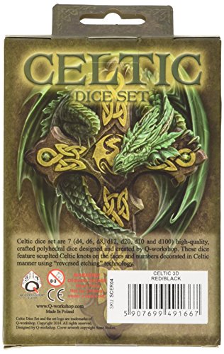 Celtic 3D Dice Red/Black (7) Board Game