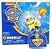 Paw Patrol Mighty Pups Rubble Figure with Light-up Badge and Paws with Bonus 12 Stickers Sheet Bundle (2 Items)