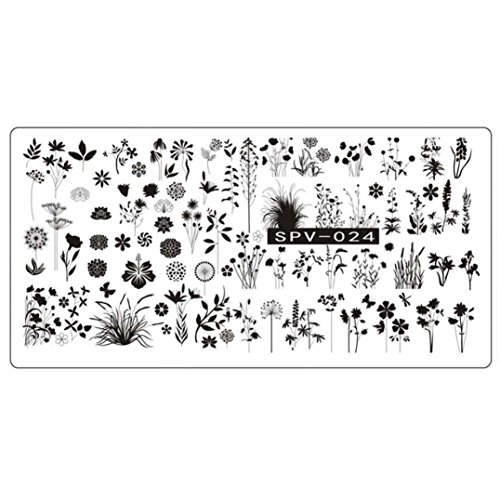DIY Nail Art Image Stamp XUANOU Stamping Plates Manicure Template Nail Stamping Plates (D)