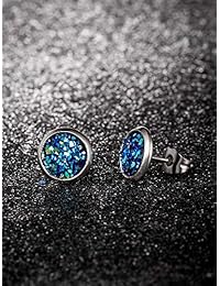 Juego de 20 pares de pendientes de tuerca redondos de acero inoxidable, antisensibles, para mujeres y niñas