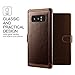 Galaxy Note 8 Case, Premium PU Leather ID Card Slot Holder Wallet Drop Protection Cover [Wireless Charging Compatible] for Samsung Note 8 (2017) by Lumion (Layered Dandy - Brown)