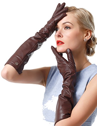 NappaNovum Women's Nappa Leather Gloves Lambskin Gloves Winter Warm Gloves