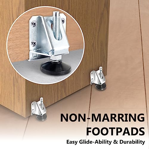 POWERTEC 71136 Leg Leveler, Adjustable Leveling Feet Kit with Screws