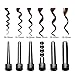 Curling Wand, Accellorize 6 in 1 Curling Iron Hair Curler Set with 6 Interchangeable Barrels and Heat Resistant Glove