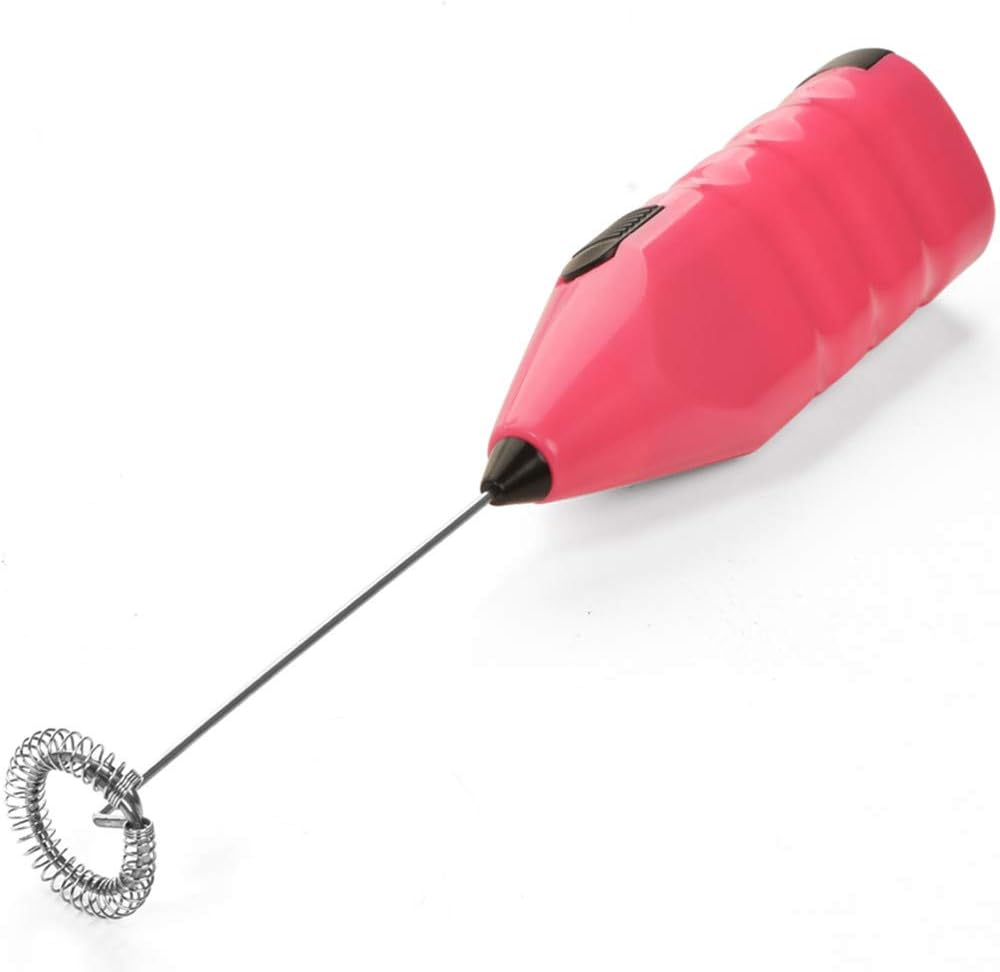Milk Frother Handheld for Cappuccinos, Lattes and Bulletproof Coffee, Foam Maker Drink Mixer with More Powerful High Torque Motor (Pink)