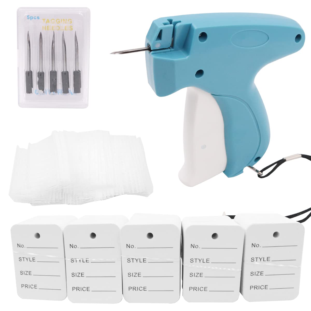 WANGCL 5507 Pieces Clothes Garment Tag Attacher Garment Tag Applicator Machine 2 Inch Standard Plastic Fasteners Barbs Clothing Paper Tag(Green)