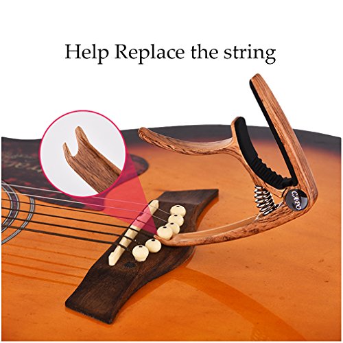 ZEALUX Multifunctional Guitar Capo for Guitars, Ukulele, Banjo, Mandolin, Bass... Ultra Lightweight Aluminum Metal for 4 & 6 & 12 String Instruments - Premium Accessories (Black)
