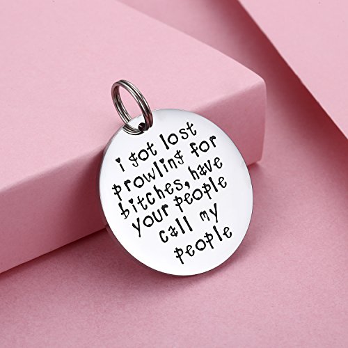 Udobuy Funny Pet Tag, Funny Dog Tag, Stainless Steel Pet Tags, Dog Collar Tag, Prowling for Bitches