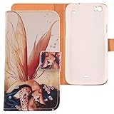Lankashi Leather Cover Case for BLU Life View L110a Wing Girl Design