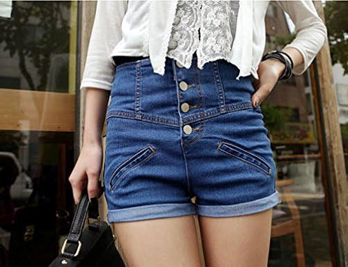 Amazon マーシーズ ４ボタン ハイウエスト デニムショートパンツ M ショートパンツ 通販