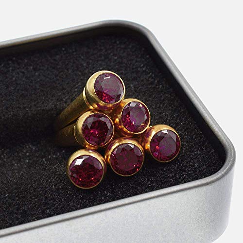Vencetmat String Acoustic Guitar Copper Bridge With Gemstone inlay 6pcs Guitar Bridge Pins (6 Pcs, Noble purple) - Thumbnail 3