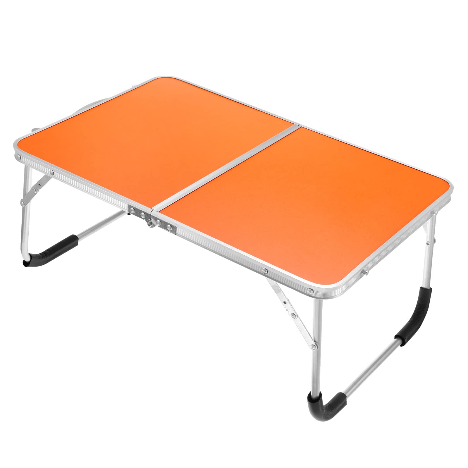 PATIKIL Foldable Laptop Table, Portable Lap Desk Picnic Bed Tray Tables Snacks Reading Working Desks for Bed Sofa, Orange