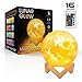 Moon Night Light Lamp 3D Printing, Lunar Glow LED Moon Light with Stand, Remote and Touch Control and USB Rechargeable, Glowing Lights for Baby Kids Lover Birthday Party or Nursery Present (4.7 inch)