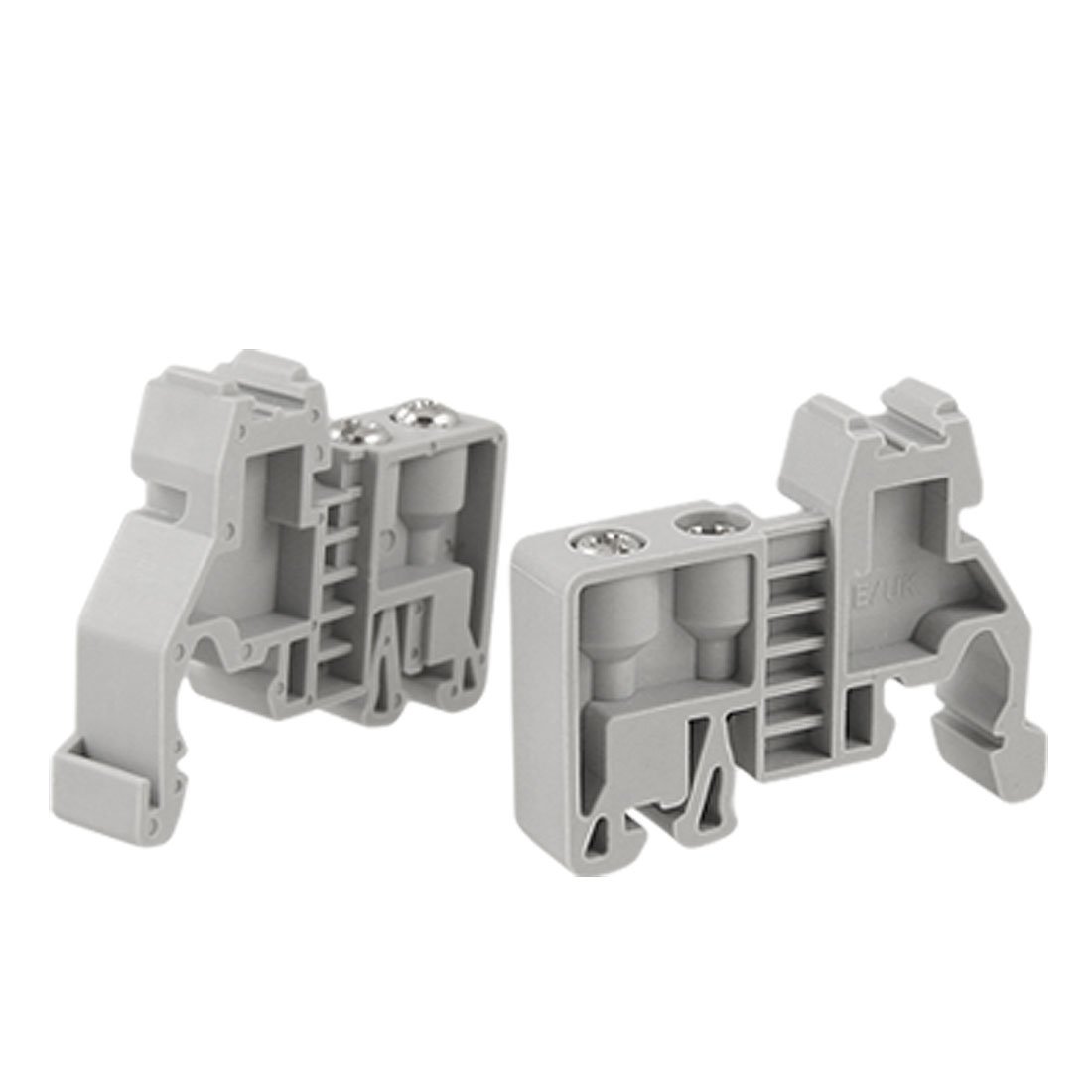 Sourcingmap 2 Pcs 35mm Din Rail Screw Fixed Terminal Block End Stopper Clamps