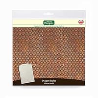 Katy Sue Dragon Scales Silicone Mold for Cake Decorating, Crafts, Cupcakes, Sugarcraft, Candies, Cookies, Cards and Clay, Food Safe Approved, Made in The UK