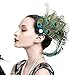 Zivyes 1920s Headpiece Peacock Feather Fascinator Flapper Hair Clip Roaring 20s Accessories for Women