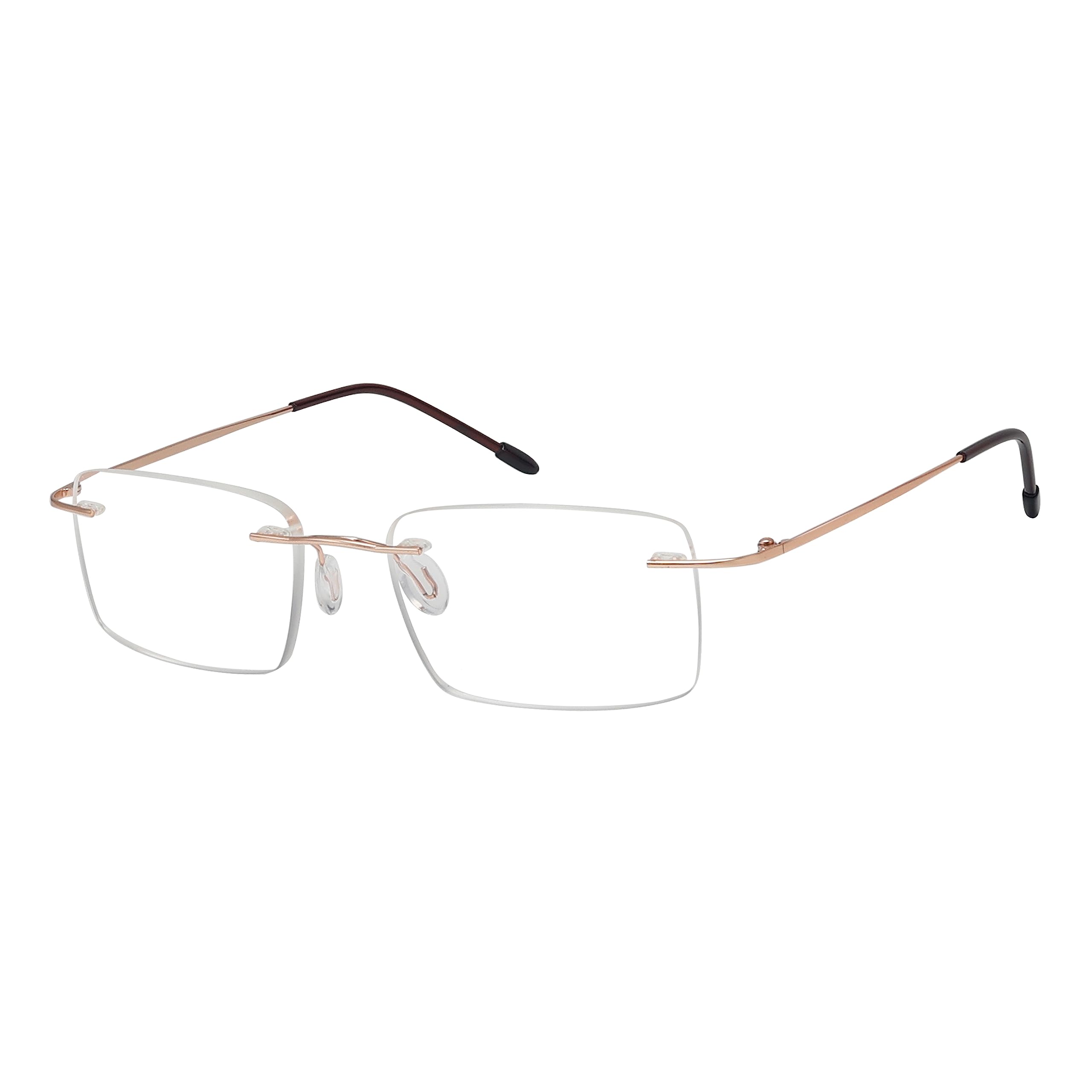 Eyekepper Frameless Reading Glasses for Men Reading - Rectangle Rimless Reader Eyeglasses Gold +2.50