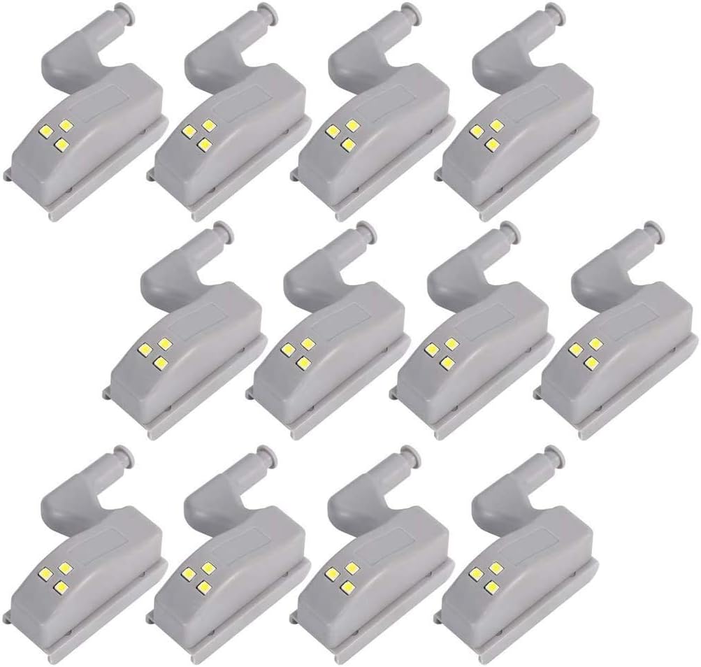 COSORO Hinge LED Sensor Light for Kitchen Cabinet Cupboard Closet Night Lights（Not Include Battery）, Living Room/Bedroom/Wardrobe Night Lights (12Pcs)