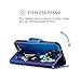 YOKIRIN LG K10 2017 Case, LG K20 Plus Case, Embossed Owl Tree Magnetic Folio Flip Stand Premium PU Leather Wallet Case TPU Inner Wrist Strap Kickstand Cover Skin with Credit Card Cash Pockets (Blue)