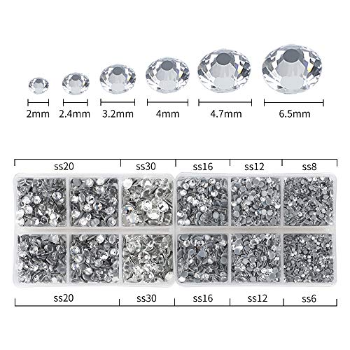 1 Outuxed+5040pcs+Rhinestones+Flatback+Tweezers