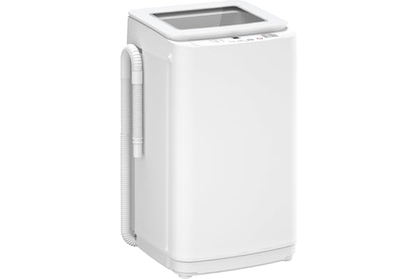 Auertech 14 lbs Portable Washing Machine, Fully Automatic Portable Washer with Glass Lid, 10 Wash Cycles, Compact Capacity Washer and Spin Dryer Combo with Drain Pump for Apartment, Dorm, RV
