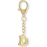 Vintashion Gold Plated Bubble Initial Letter Keychain for Women Car Key Bag Purse Decorative Keyring Charm Accessory