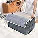 Lifewit Set of 3 Large Clothes Storage Bag for Comforters, Blankets, Bedding, Pillow, Breathable Foldable Closet Organizer with Clear Window, Grey