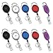 EVINIS Premium Retractable Carabiner Badge Reels with Key Ring and Badge Strap (Pack of 10) (Assorted Colors)