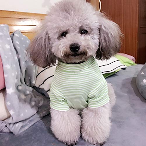 Longay Pet Dog Puppy Vest T-shirt Dog Clothes Striped Vest Apparel Spring (Blue, L) - Thumbnail 2