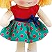 Linzy Charlie Rag Doll with Colored Top and Green Skirt/Polka Dots, Red 16