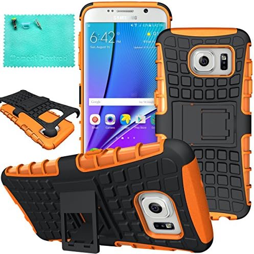 Galaxy S7 Edge Case,Samsung Galaxy S7 Edge Case,Moment Dextrad Dual Layer Defender with Kickstand Protection Case for Samsung Galaxy S7 Edge (2016) (Orange)